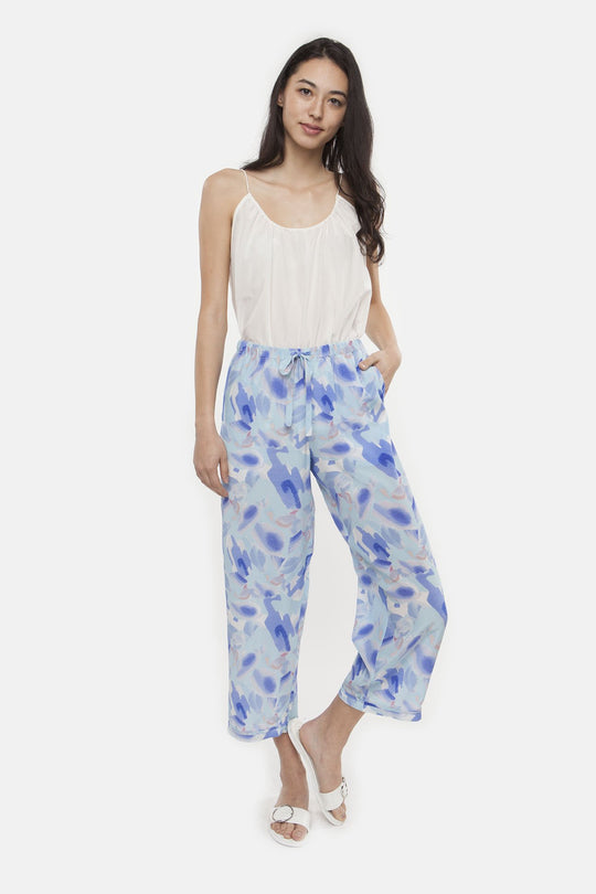 The PJ Pant With Binding | Blue Aquarius