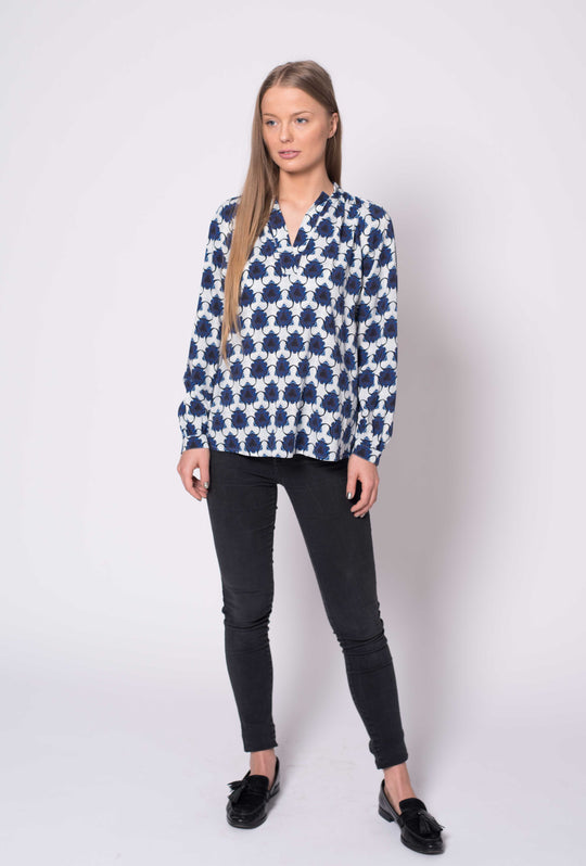 The Long Sleeve Polo Blouse | DJ Blue Juke