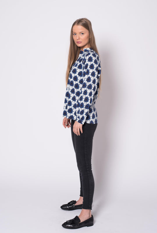 The Long Sleeve Polo Blouse | DJ Blue Juke