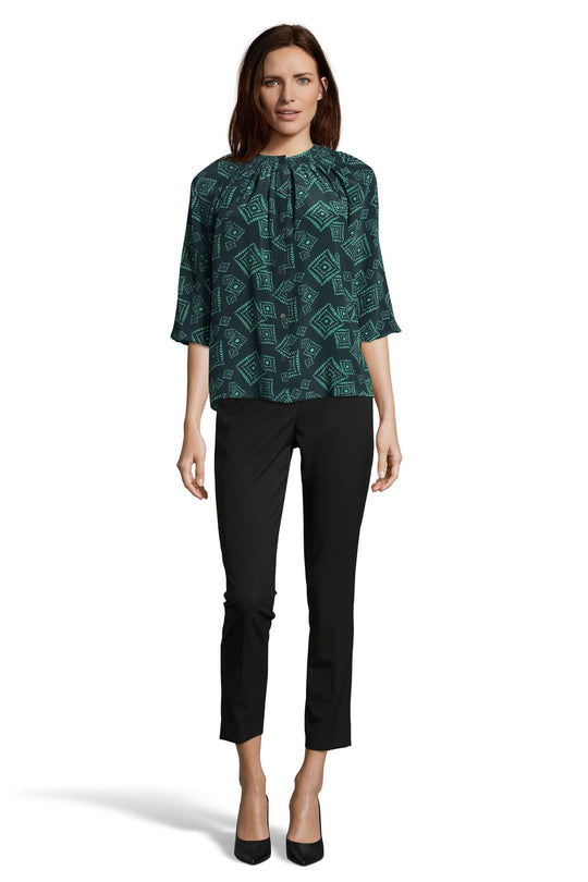 The Classic Blouse | Green Tonal Diamond