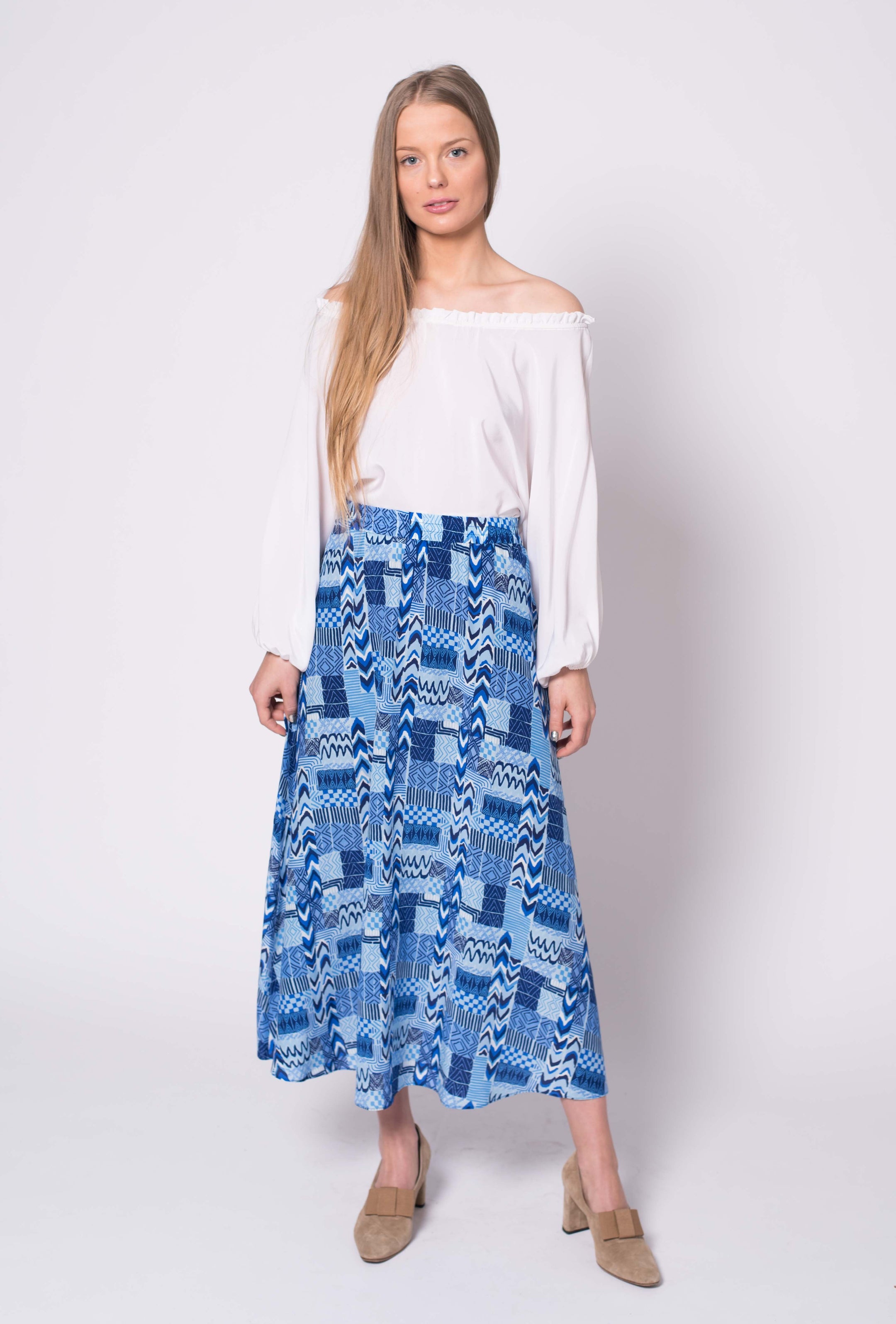 The Maxi Skirt | Aqua Wave