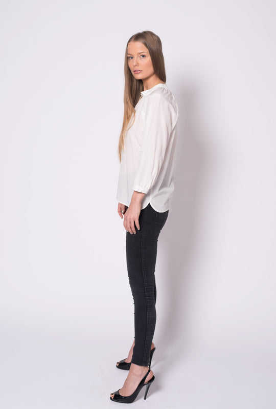 The Combo Classic Blouse | White Silk Cotton