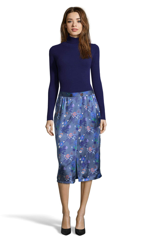 The Slit Midi Skirt | Little Blue