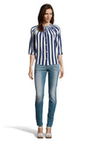 The Classic Blouse | Navy Stripe
