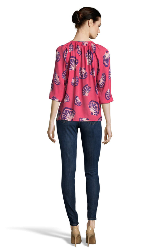 The Classic Blouse | Fluttering Raspberry Fans (Special Order)