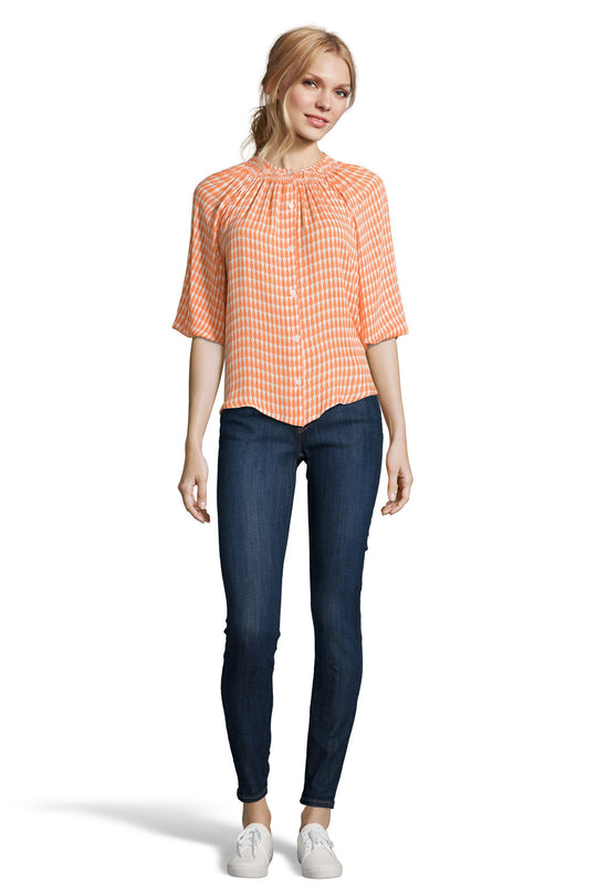 The Classic Blouse | Coral Teardrop