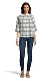 The Classic Blouse | White Plaid