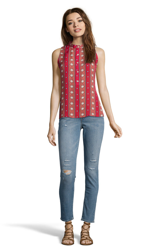 The Sleeveless Henley Top | Cliff & Judy