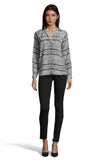 The Long Sleeve Polo Blouse | Black Tire Track