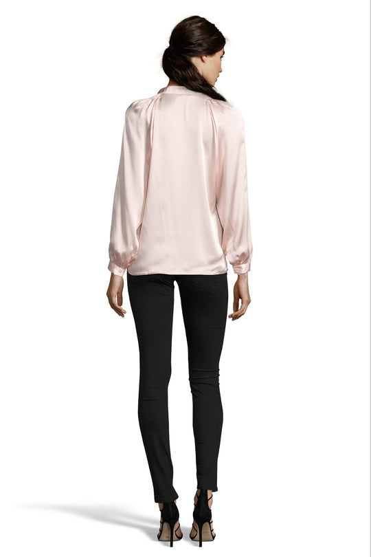 The Long Sleeve Polo Blouse | Blush