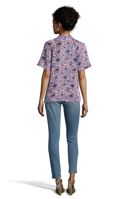 The Short Sleeve Polo Blouse | Cerulean