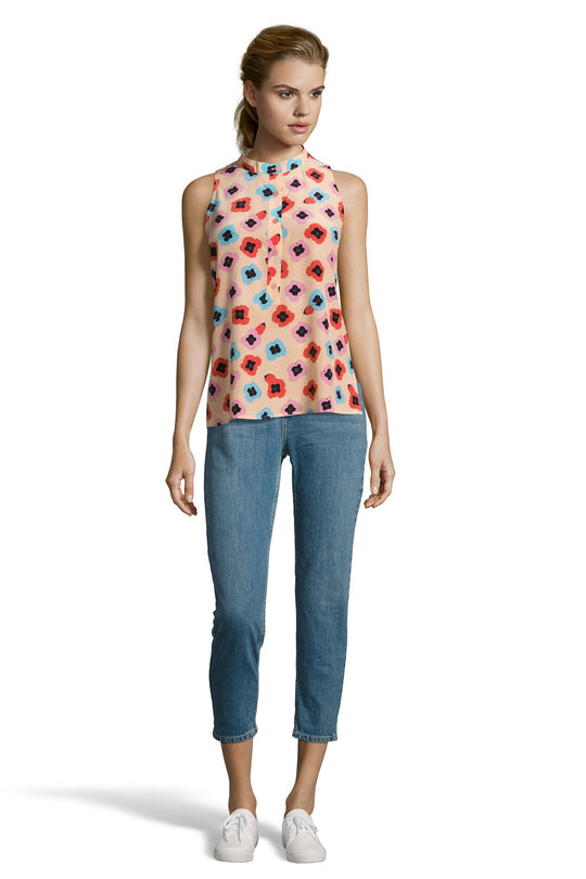The Sleeveless Henley Blouse