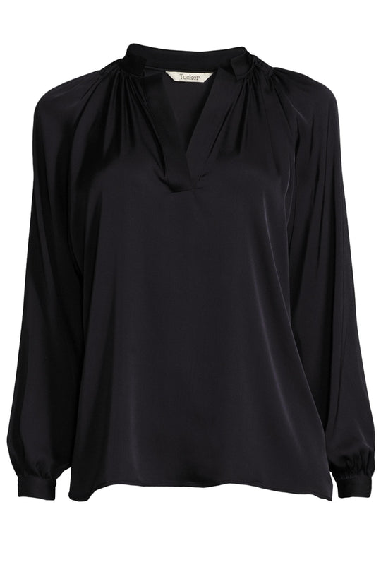 The Long Sleeve Polo Blouse -- Special Order | Black