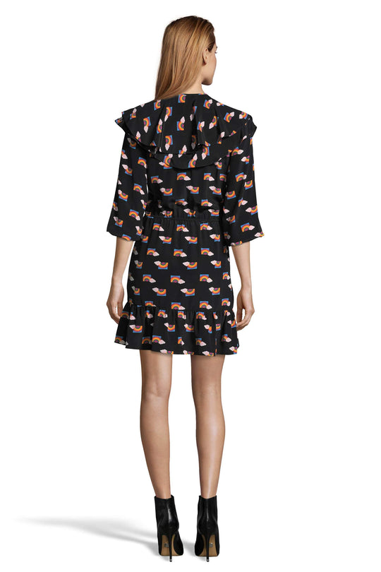 The Ruffle Mini Dress | Rainbow Stickers