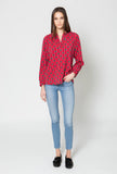 The Long Sleeve Polo Blouse | Raspberry Parade