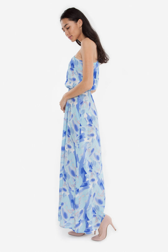 The One Shoulder Maxi Dress | Blue Aquarius