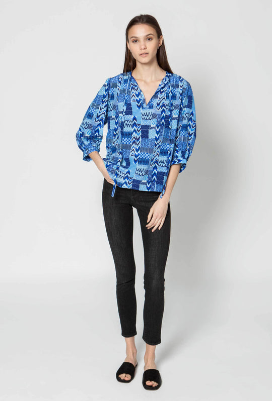 The Tassel Blouse | Aqua Wave