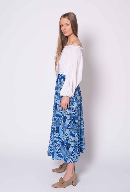 The Maxi Skirt | Aqua Wave