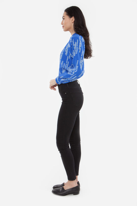 The Long Sleeve Polo Blouse | Morning Dew