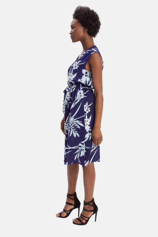 The Sleeveless Tie Waist Dress | Blue Lagoon
