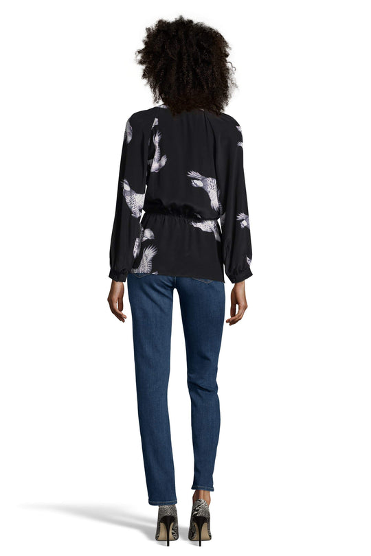 The Tie Neck Party Blouse | Mountain Climbing Birds