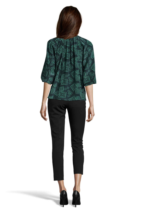The Classic Blouse | Green Tonal Diamond