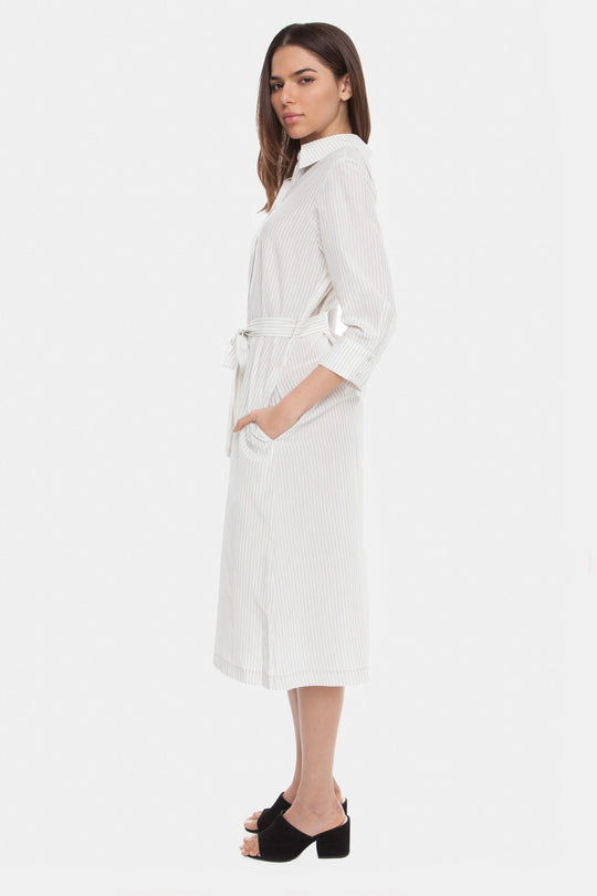The Long Shirtdress | Sandy Stripe
