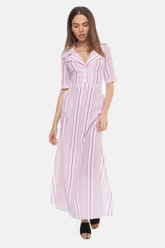 The Trench Dress | Bubblegum Stripe
